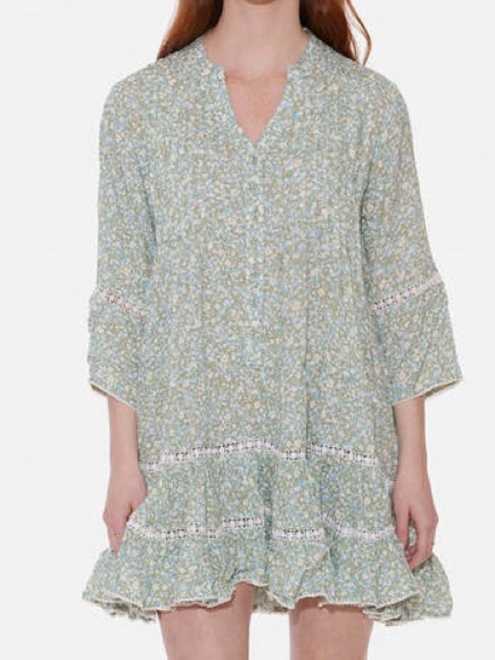NWT Sunday St.Tropez Bella Ciao Dress Floral Print Flowy One Size Mini Dress